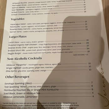 Sereneco - Menu in October 2021 - New American Near Me - Brooklyn, New York