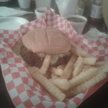 Fish River Grill 2 - Swiss and mushroom burger - Seafood Near Me - Foley, Alabama