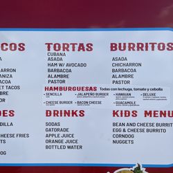 El Charros - Menu on the side of the truck