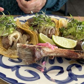 Los Azulejos Restaurant - Tacos Azulejos de Rib eye with bone marrow. - Mexican Near Me - San Antonio, Texas