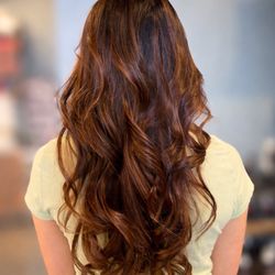 Brown Red Balayage by Tina at Bishops Santa Clara