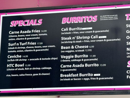 Menu photo 1 Harry’s Taco Club Del Mar, CA