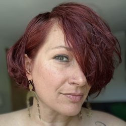 A vibrant, deep red