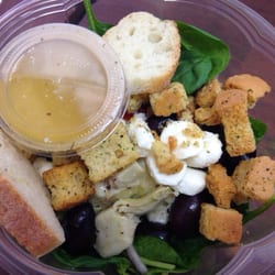 Vinaigrette Salad Kitchen - Tuscan salad @vinaigretteky I must admit that the salads to go are a bit smaller than the silver bowl, eat in salads.