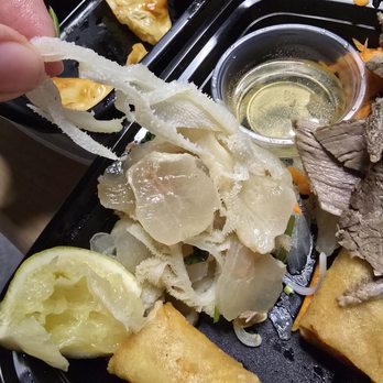 5iPho - Cow tongue skin, overcooked rare steak, and tons of fat that was in my rare steak pho. - Vietnamese Near Me - Culver City, California 5iPho - Cow tongue skin, overcooked rare steak, and tons of fat that was in my rare steak pho. - Vietnamese Near Me - Culver City, California