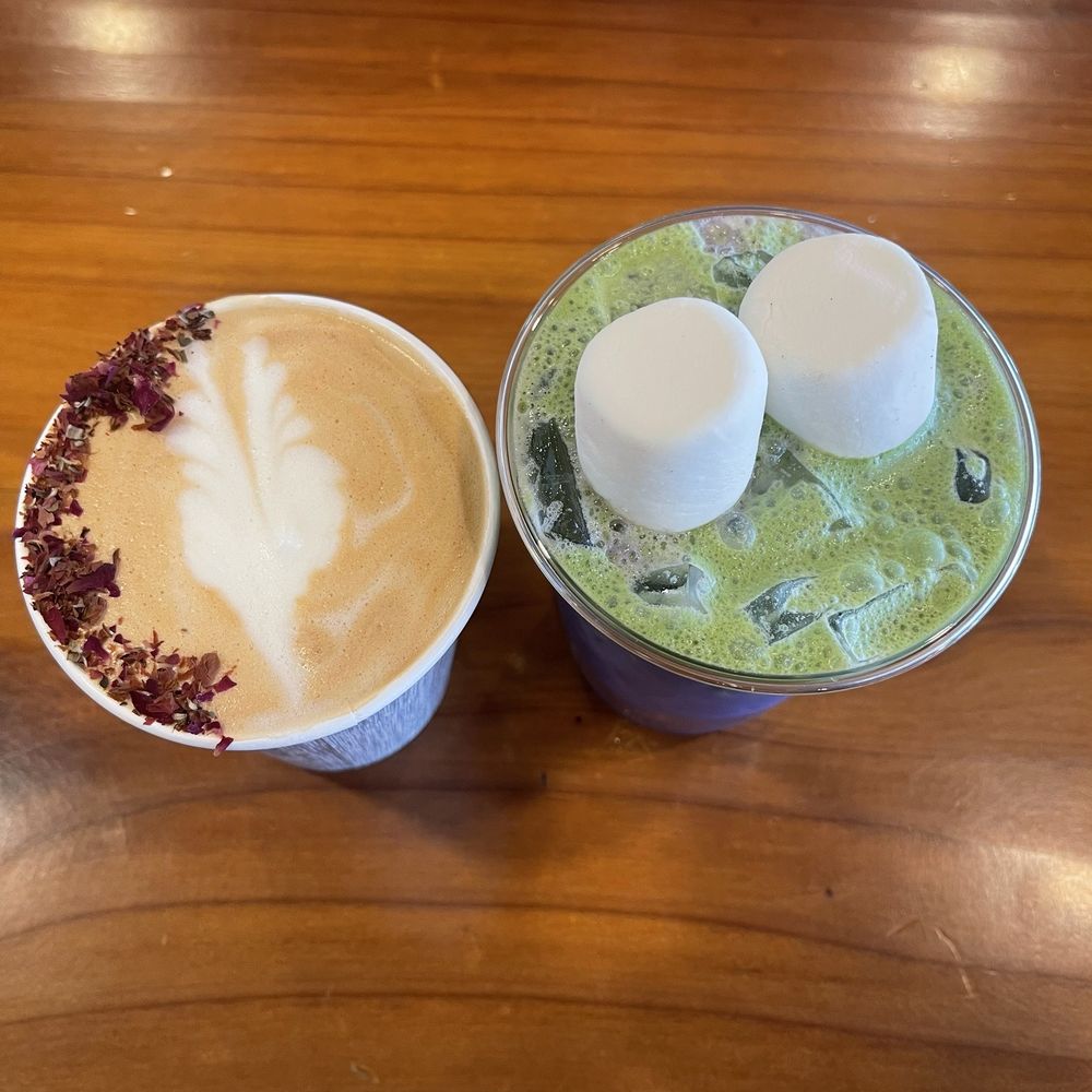 Rose Latte  Ube Matcha Latte