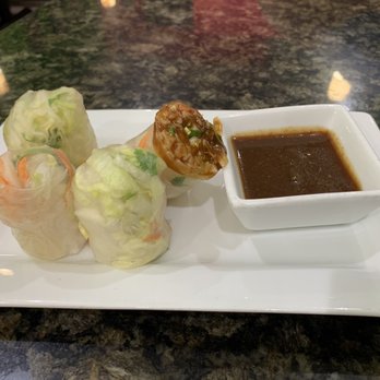 Asian Cafe - Shrimp Spring Rolls are delicious and that peanut sauce is everything (drooling). - Asian Fusion Near Me - Fort Smith, Arkansas