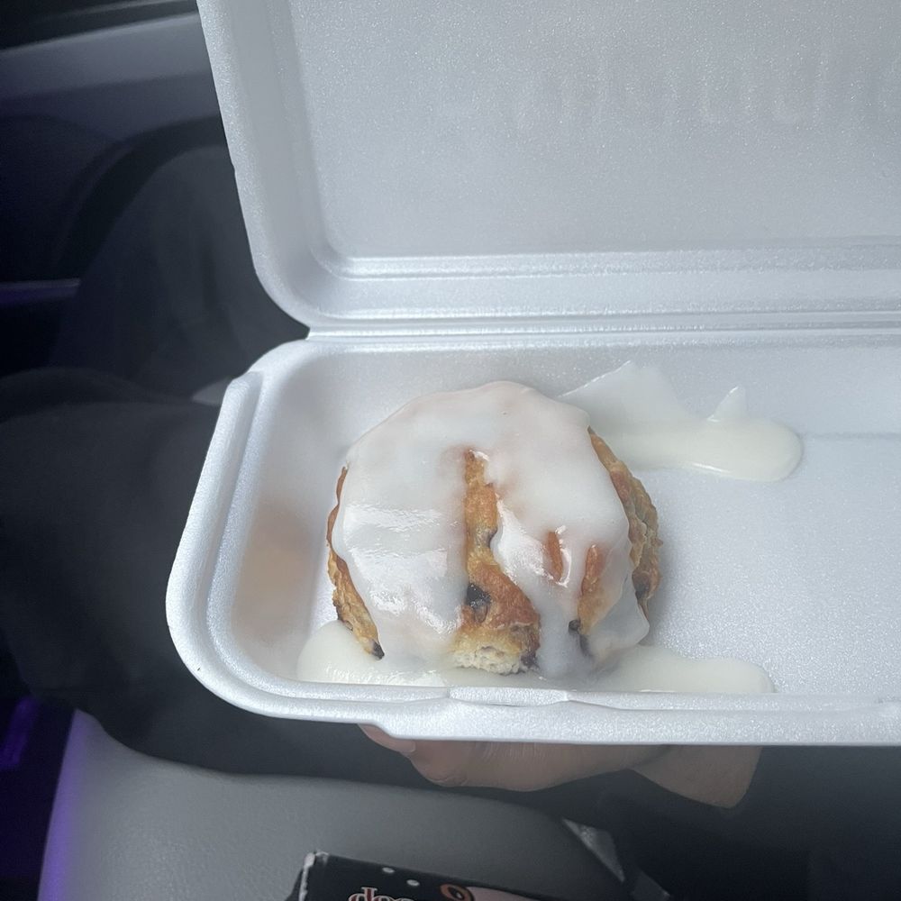 Bojangles - Bo Berry Biscuit: pretty good but icing is not needed, sweet enough - Chicken Shop Near Me - Las Vegas, Nevada Bojangles - Bo Berry Biscuit: pretty good but icing is not needed, sweet enough - Chicken Shop Near Me - Las Vegas, Nevada