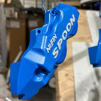 JPillusions Powder Coating - Spoon Calipers refinished in "Illusion Lite blue+ Casper clear coat" - Powder Coating Near Me - Hayward, California JPillusions Powder Coating - Spoon Calipers refinished in "Illusion Lite blue+ Casper clear coat" - Powder Coating Near Me - Hayward, California