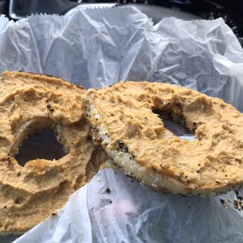 The Bagelry - Everything bagel with vegan cashew smoky cheddar spread - Bagels Near Me - Cincinnati, Ohio The Bagelry - Everything bagel with vegan cashew smoky cheddar spread - Bagels Near Me - Cincinnati, Ohio