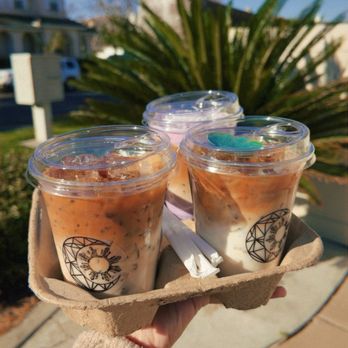 Mayari Coffee - 2 Iced Island latte and 1 Iced Ube Macapuno Latte - Coffee & Tea Near Me - Chula Vista, California Mayari Coffee - 2 Iced Island latte and 1 Iced Ube Macapuno Latte - Coffee & Tea Near Me - Chula Vista, California
