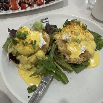 Eggtastic Brunch Cafe - Crab cake Benedict. Best I've ever had! - Breakfast & Brunch Near Me - Fort Worth, Texas