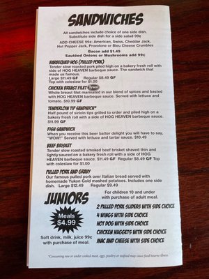 Menu photo 2 Hog Heaven New Philadelphia, OH