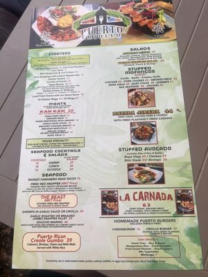 Menu photo 5 Puerto Criollo San Juan, PR