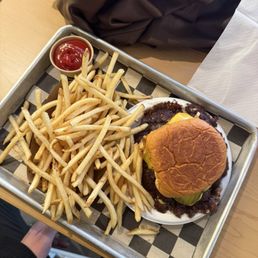 Burger and fries Burger and fries