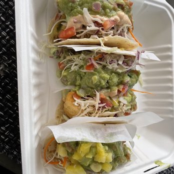 Tacotarian Henderson - Baja burritos.  Fried beer battered avocado, cilantro lime slaw. Guac and pico.  1 added pineapple - Vegan Near Me - Henderson, Nevada