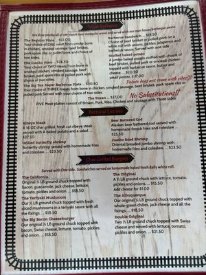 Menu photo 1 Big Tex Bar-B-Que Willcox, AZ