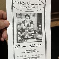 Villa Rustica Pizzeria - Take out menu