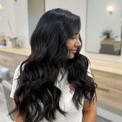 Kinsley + Mane Hair and Extension Lounge - After 2 rows of 18" hand tied hair