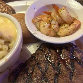 Texas Roadhouse - 8 ounce sirloin with shrimp and macaroni and cheese - Barbeque Near Me - Rialto, California Texas Roadhouse - 8 ounce sirloin with shrimp and macaroni and cheese - Barbeque Near Me - Rialto, California