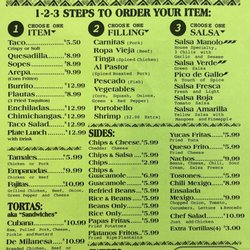 Mex-to-go - Mextogo Menu