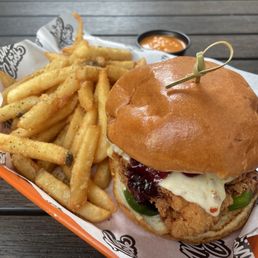 Blueberry jam chicken sandwich