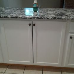 Krazy For Remodeling - Install countertop, new hardware and painted cabinets.