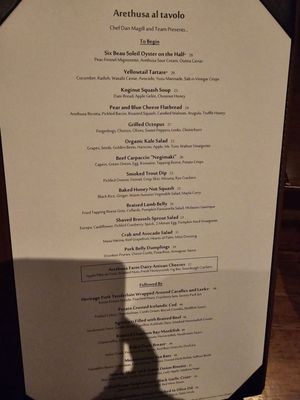Menu photo 8 Arethusa al tavolo Bantam, CT