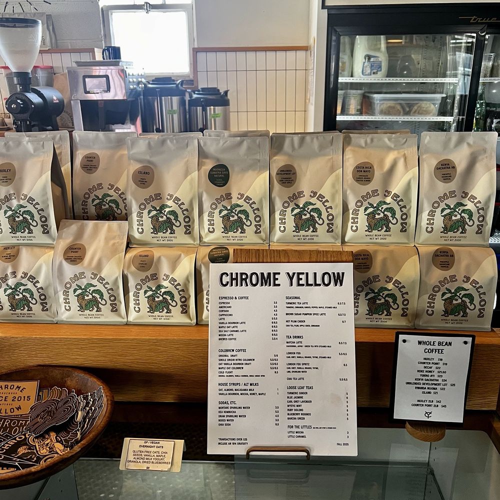 Menu and whole bean offerings