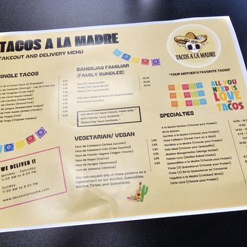 Tacos A La Madre - Menu - Tacos Near Me - Calverton, Maryland Tacos A La Madre - Menu - Tacos Near Me - Calverton, Maryland