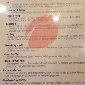 Bixby Joe - Tea Menu page 1 - Coffee & Tea Near Me - Long Beach, California