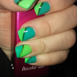 Acrylic fill with two color gelish top!