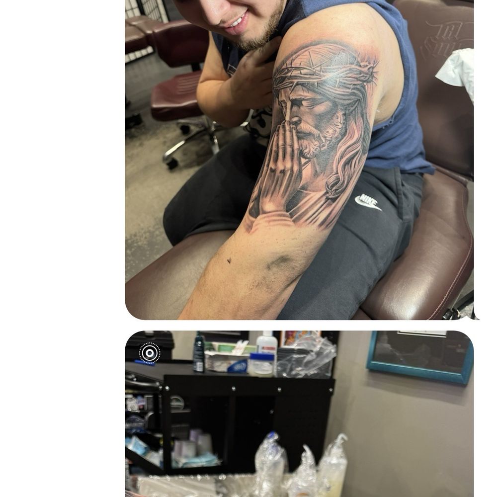 Revolt Tattoos - Roman numerals and Jesus tattoo - Tattoo Near Me - Las Vegas, Nevada