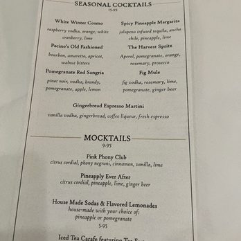 Addams Tavern - Cocktail menu - New American Near Me - Westfield, New Jersey