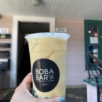 Boba Bar - Mango Milk Tea with honey boba - Bubble Tea Near Me - San Jose, California Boba Bar - Mango Milk Tea with honey boba - Bubble Tea Near Me - San Jose, California