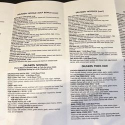Drunken Noodles Taste Of Thai - Menu