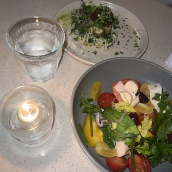 The Drexel - Miami Spice menu salad appetizer and crab cake appetizer - Mediterranean Near Me - Miami Beach, Florida