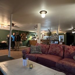 Inside seating areas of this cute, eclectic coffee spot