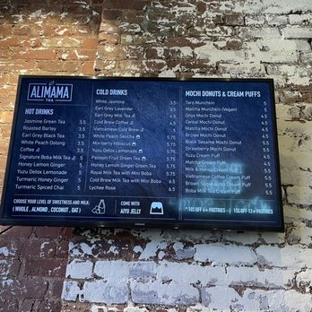 AlimamaTea - Overall menu - Desserts Near Me - New York, New York