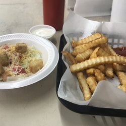 Out To Eat - Fries and salad plate