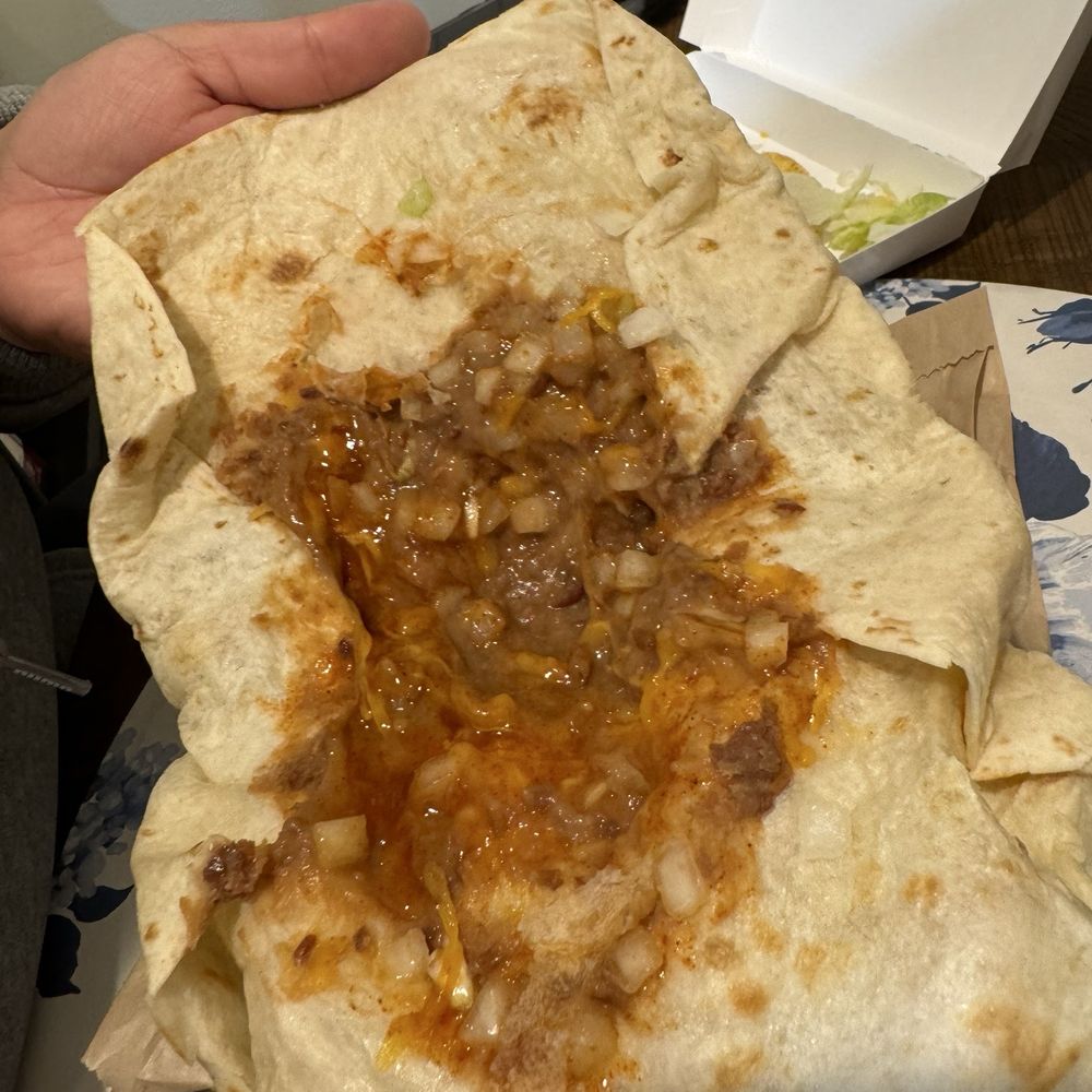 There's barely any beans on this Bean Burrito There's barely any beans on this Bean Burrito