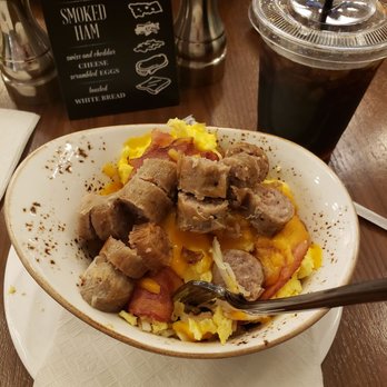 Milford's on Third - The Milfords Bowl!  This is a breakfast bowl consisting of scrambled eggs, sausage, bacon, cheese, and hash browns. - Delis Near Me - Baton Rouge, Louisiana