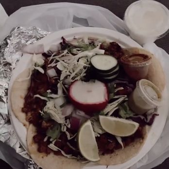 Pita's Taqueria - 5 pork taco platter with sour cream - Food Stands Near Me - Enumclaw, Washington Pita's Taqueria - 5 pork taco platter with sour cream - Food Stands Near Me - Enumclaw, Washington
