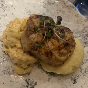 Hook & Barrel - Swordfish with mashed potatoes and Mac and cheese. So good, I loved them so much and it was cooked perfectly 10/10!! - Seafood Near Me - Myrtle Beach, South Carolina
