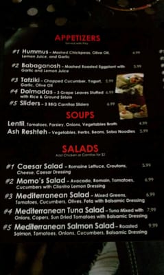 Menu photo 8 Momo's Grill & Hookah Irvine, CA Menu photo 8 Momo's Grill & Hookah Irvine, CA