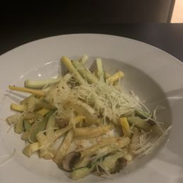 Rawish veggies with cold parm cheese
