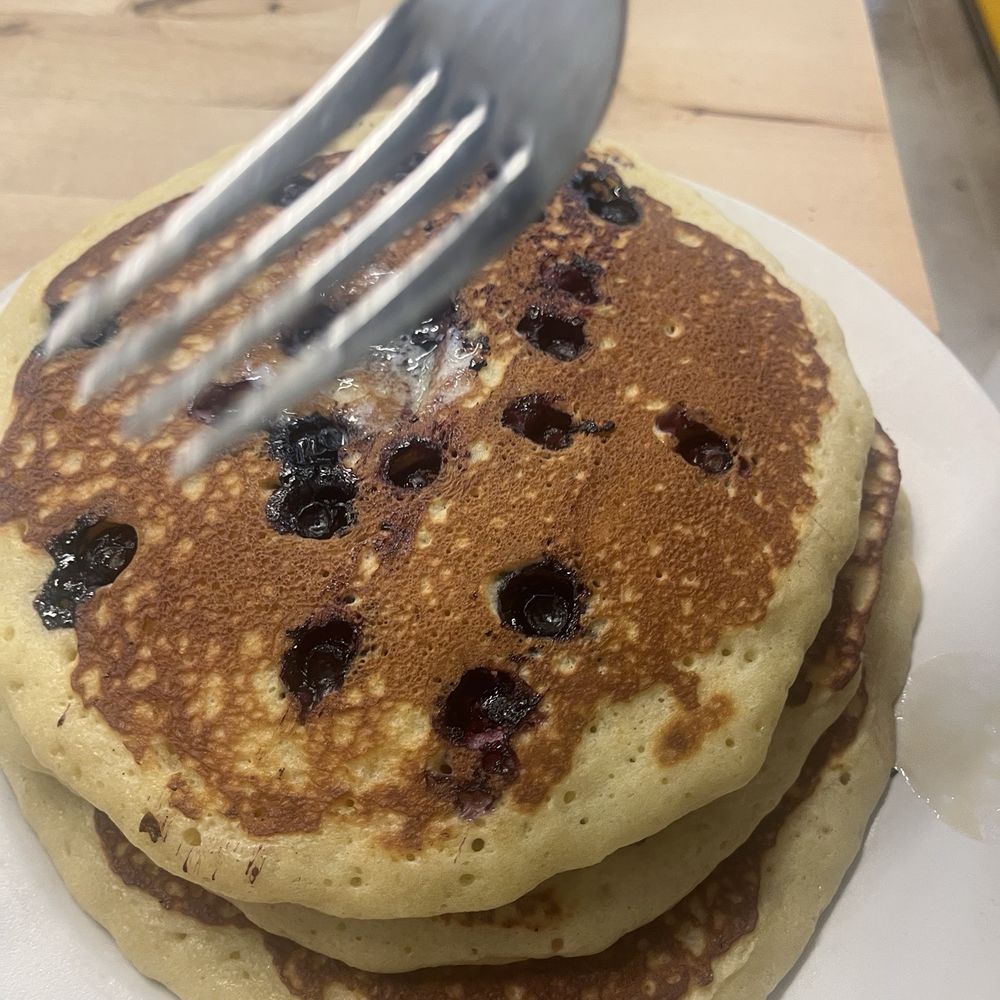 Matt's Big Breakfast Gilbert - My daughter guarding her blueberry pancakes, full stack - Breakfast & Brunch Near Me - Gilbert, Arizona Matt's Big Breakfast Gilbert - My daughter guarding her blueberry pancakes, full stack - Breakfast & Brunch Near Me - Gilbert, Arizona