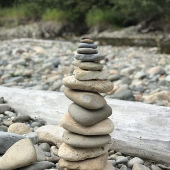 Wolfridge Resort - My entertainment while relaxing down at the river.  I like to stack rocks. - Ski Resorts Near Me - Winthrop, Washington