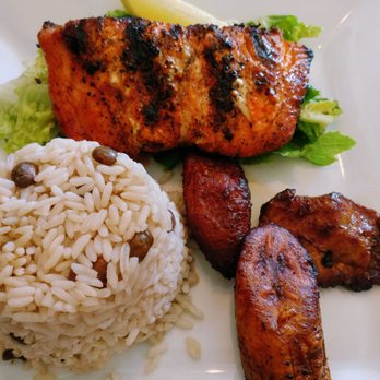 Rocksteady Jamaican Bistro - ~  Jerk Salmon plate. $18 ~ - Caribbean Near Me - Boca Raton, Florida