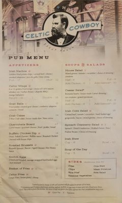 Menu photo 3 Celtic Cowboy Great Falls, MT